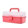 Caja de almacenamiento cosmético plegable portátil de 3 capas caja de herramientas de ferretería caja para uñas caja de plástico para artículos de arte y manualidades