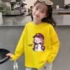 Camiseta Básica de Algodón Puro para Niñas para Primavera y Otoño, Ropa de Otoño para Bebé, Top de Cuello Redondo para Niños, Elegante Camiseta Rosa de Manga Larga