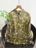Cardigan de Ramio Puro con Estampado Digital para Mujer, Manga Larga, Talla Grande, Estilo Holgado y Delgado, Novedad Otoño 2026