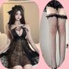 Roupa Íntima Sexy Desejo Puro Gancho Aberto Não Precisa Tirar Laço Pérola Suspensório Camisola Transparente Desejo Puro Renda Borboleta Conjunto