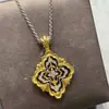 V-Gold Chapado en Oro Grueso Collar Bucci Trébol de Cuatro Hojas Ópera Casa Acabado Cepillado Lujo Ligero Oro Rosa Vintage Estilo de Corte para Mujer Venta al por Mayor