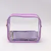Bolsa de Ombro Colorida com Zíper Impermeável Bolsa de Armazenamento Transparente em PVC para Mulheres Bolsa Transparente Portátil para Uso Externo