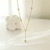 Conjunto de Colar e Pulseira de Zircônia Incrustada Simples Longo em Forma de Y Estilo Europeu e Americano Moda Minimalista Colar Pulseira
