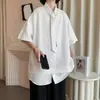 Camisa Falsa de Duas Peças Manga Curta Masculina Verão Peso Extra Tamanho Grande Moda Pessoas Gordas Design Solto Camisa de Meia Manga