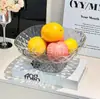 Plato de Frutas Transparente Multicolor Simple Desmontable con Drenaje de Lujo Ligero para Mesa de Café de Sala de Estar, Plato para Snacks y Frutas con Base