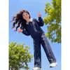 Conjunto de dos piezas para niños mayores, nuevo, elegante y dulce, de manga larga con lazo y pantalones casuales de pierna ancha, para Primavera y Otoño 2026