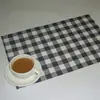 Jogo americano tecido simples estilo Western Xadrez Americano Jogo americano de PVC Jogo americano de Teslin Jogo americano espesso para hotel com isolamento Porta-copos