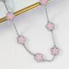 Nueva pulsera de acero de titanio de trébol de cinco hojas para niñas novias lujo ligero diseño nicho ins collar fabricantes de joyería venta al por mayor