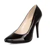 19 modelos nuevos de zapatos de mujer de comercio exterior, tacones de salón de charol con punta fina, tacones altos finos, tallas 30-48, zapatos de novia para boda