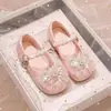 Zapatos para Niña Zapatos de Princesa 2026 Primavera y Otoño Nuevos Zapatos de Cuero para Niños Otoño Bebé Cristal Brillante Pedrería Zapatos Individuales