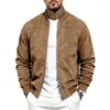 Chaqueta de Piloto Casual de Otoño Invierno para Hombre Tallas Grandes Amazon Gamuza Felpa Cremallera Cuello Alto Manga Larga Ropa de Abrigo
