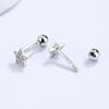 Aretes con Patrón de Tornillo de Estrella de Cinco Puntas para Mujer Plata de Ley 925 Simple ins Pequeño y Exquisito Forma de Amor Uña para Hueso de la Oreja Joyería para la Oreja