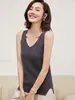 Nuevo Camisole de Cachemir sin Costuras de Punto con Cuello en V para Mujer Otoño/Invierno Capa Base Versátil para el Calor
