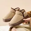 Pantuflas de interior todo incluido, forradas de felpa, cálidas, con suela gruesa y antideslizante para mujer, adecuadas para otoño e invierno, también se pueden usar al aire libre; también disponible en estilo para parejas para hombres