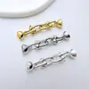 Cobre Banhado a Ouro Cor de Alta Retenção Corrente Fecho Simples Pulseira Colar Fecho Artesanal DIY Acessório de Joia Materiais Atacado