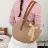Bolso de Mano Tipo Resort Estilo Bosque Nuevo Primavera 2026 Casual Estilo Francés Tejido de Paja Bolso de Hombro Tejido de Gran Capacidad