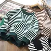 Ropa para Niños Conjuntos de Primavera y Otoño Sudadera para Niños y Niñas Estilo Nuevo Camiseta Básica para Niños Versión Coreana Top Rayado para Bebé con Forro Polar Elegante