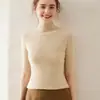 Top de punto de cachemir Bai Cai Rong de una pieza para mujer, estilo nuevo, ajuste ceñido, calado, punto fino, elegante, versátil