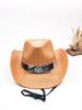 Sombrero de vaquero de copa dura, sombrero de playa, nuevo sombrero de verano, sombrero de paja panamá para hombres y mujeres, sombrero de copa, sombrero de vaquero occidental americano