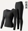 Top para Embellecer la Piel con Ácido Hialurónico para Mujer, Top de Manga Larga con Cuello Redondo, Capa Base con Almohadillas Fijas para Sujetador Incorporadas, Ropa Interior Ajustada, Top Delgado y Cálido