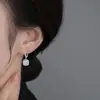 Pendientes Brillantes de Moissanita, Pendientes de Zirconia Cuadrados, Modernos y Elegantes, Pendientes de Aro de Lujo Ligero y de Gama Alta