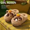 Novas pantufas de algodão capivara 2026, com sola antiderrapante, resistente ao desgaste e macia, projetadas para conforto em ambientes internos e adequadas para pais e filhos, com um design fofo de desenho animado