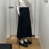 Falda acampanada con cinturón para mujer japonesa, falda larga, otoño e invierno 2024, nueva falda de color liso Y470921
