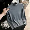 Camiseta de Lã Tricotada de Manga Longa com Gola Alta Meia-Calça Feminina Outono/Inverno 2026