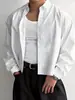2026 Nueva Camisa Rayada para Hombre Holgada de Manga Larga Casual Moderna de Color Sólido Ropa para Hombre de Comercio Exterior Transfronterizo