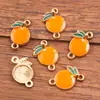 Varios Accesorios de Joyería DIY de Aleación Encanto de Esmalte Dorado Kc Serie de Frutas Plátano Pera Fresa Sandía Conectores