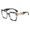 Marco Grande de Espejo Plano con Patrón de Flores Cubierto Nuevo Modelo Transfronterizo 1025 Gafas de Marco de Alta Gama para Mujer en Stock
