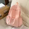 Bolso Versátil de Moda de Nicho Estilo Coreano Mochila Sencilla Bolso Ligero de Color Sólido Mochila Versátil para el Trabajo Mochila Escolar para Estudiantes