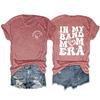 En mi era de madre de banda nota de amor cuello redondo moda manga corta estampado doble cara casual camiseta top mujeres