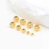 Chapado en Cobre Oro Real de 14K Sable Cuentas de Sandía Cuentas con Patrón de Rueda Cuentas Redondas Cuentas Separadoras Pulsera DIY Cuentas Sueltas Cuentas de Oro de 18K D14