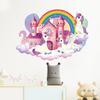 Nuevo FX-F313 caricatura arcoíris Castillo unicornio nube habitación infantil dormitorio decoración de pared hogar pegatina de pared
