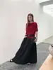 Falda Larga plisada Jianhe Spring New Minimalista con Efecto de Caída, Cintura Alta, Línea A Adelgazante 59092