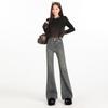 Jeans deolesale para Mujer de Cintura Alta Ligeramente Acampanados en Negro para Otoño e Invierno, Pantalones Bootcut Ajustados que Hacen que las Piernas Parezcan Más Largas y Tienen un Aspecto Desgastado