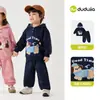 Conjunto de ropa infantil Dudu para niños y niñas, conjunto de dos piezas de otoño, sudadera y pantalones casuales para bebé, ropa infantil