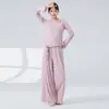 Roupas de Dança para Mulheres, Blusa de Manga Longa para Dança Clássica com Babados Florais Tridimensionais, Roupa de Prática de Balé, Blusa de Dança
