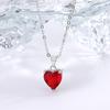 Nuevo estilo de lujo ligero, romántico, corazón de melocotón rojo, exquisito collar de piedra blanca, moderno, simple, combinable, con forma de corazón, colgante, cadena de clavícula