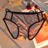 2025 Nueva Ropa Interior de Encaje Satinado para Mujer Sexy Estilo Puro Calzones Temptation Sin Costuras para Niña con Abertura