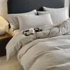 Conjunto de quatro peças jacquard 100% algodão simples e elegante de luxo leve, capa de edredom de alta qualidade, lençol de cama para dormitório estudantil, conjunto de três peças