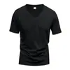 Camiseta Masculina de Verão Americana Amazon Transfronteiriça Secagem Rápida Gola V Respirável Casual Esportiva Personalizada Manga Curta
