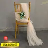 Decoración de Tul para Respaldo de Silla de Boda Lazo de Caña de Bambú para Respaldo de Silla Tul de Boda Tul de Fondo Blanco Cortina de Tul Tul para Decoración de Mesa de Postres de Boda
