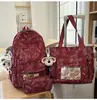 Versión Coreana de la Nueva Mochila Estilo Ins de Alta Apariencia Estilo Universitario Fresca y Linda con Oso para Estudiantes de Secundaria y Preparatoria, Mochila Ligera