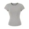 Camiseta Retro Verde Militar de Manga Corta para Mujer, Camiseta de Verano con Cuello Redondo, Nuevo Estilo Coreano 2026 Ajustada