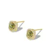 Brincos de Prata Esterlina S925 Estilo Agulha Retrô Francês com Diamantes Brilhantes Cor Verde Oliva para Mulheres, Brincos de Luxo Leve de Alta Qualidade com um Visual Versátil e Elegante