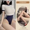 Desejo Vermelho Lingerie Sexy Macacão Esportivo Puro Campus Uniforme Tentação Sexy Paixão Traje Maiô Justo Feminino