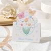 Cartão de felicitações para buquê de Dia dos Namorados giz de cera flores ins dobrar cartão de felicitações cartão pequeno universal floricultura cartão de confeitaria atacado