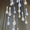 Accesorios de Boda Lámpara de araña de Acrílico Plástico Luminoso Gota de Agua Diseño de Escenario de Boda Techo de Nube Salón de Banquetes